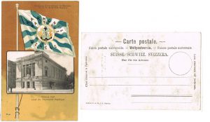Suisse-Postkarte-ak-litho-victoria-hall-harmonie-nautique